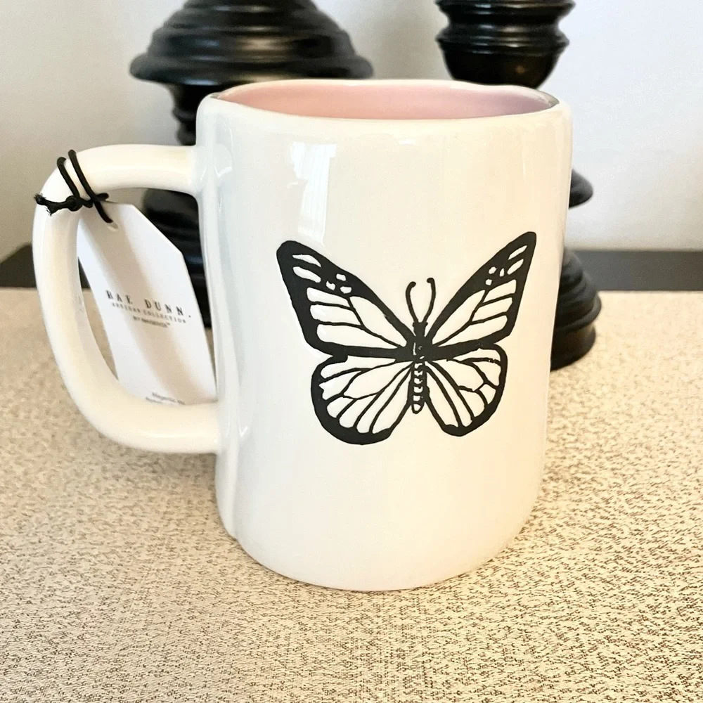 NEW Rae Dunn FIGHTER/BUTTERFLY Ceramic Mug - Picture 4 of 4